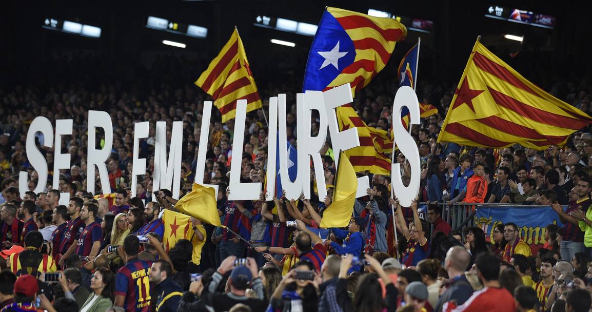 Sugli spalti del Camp Nou  comparsa anche la scritta 